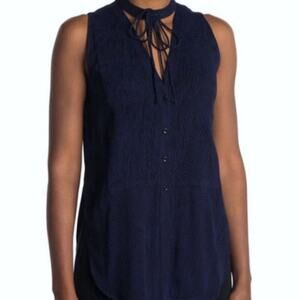 Proenza Schouler Printed Georgette Tie Front Top size 6